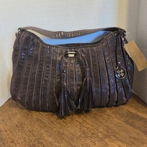 Naturalizer Accordion Pattern Birdie Brown Shoulder Bag NWT